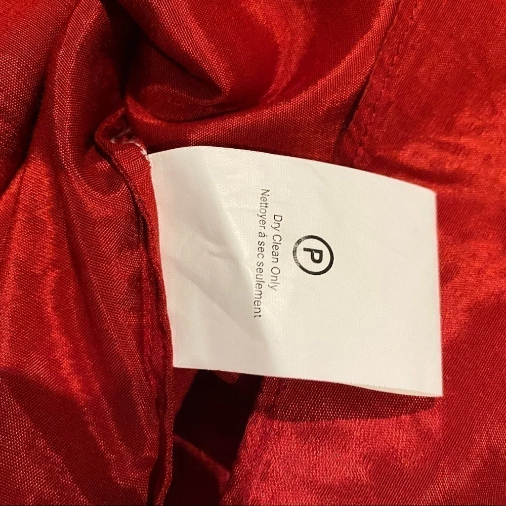 Anthropologie Niki Tlahajan Womens Shift Dress Red Floral Keyhole Embroidered 6